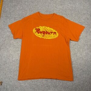 Rugburn Graphic T-Shirt Orange Frog Playing Guitar Short Sleeve Mens Large